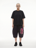 Dragon in Bloom embroidered short